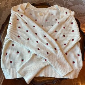 Maeve Anthropologie Strawberry Sweater 🍓 Size XL